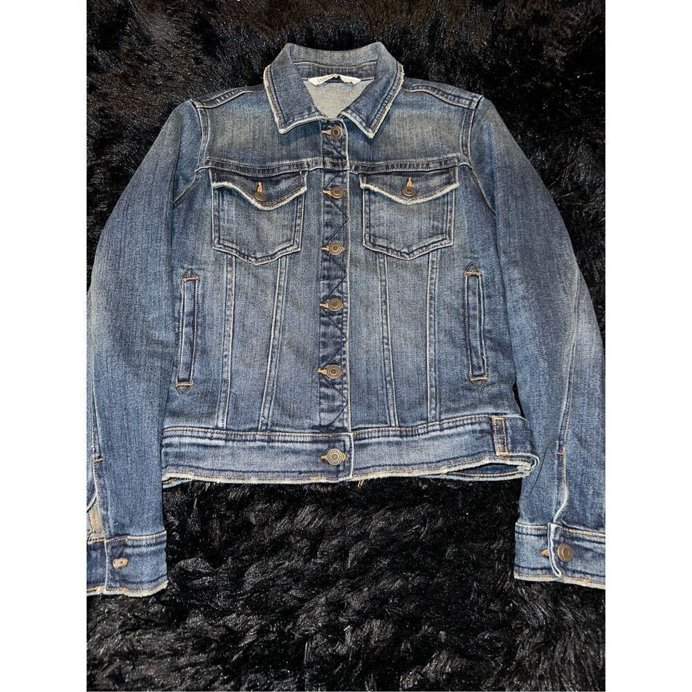 Zara Z1975 Jacket Women's XS Blue Denim Long Sleeve Button Pockets City NWT